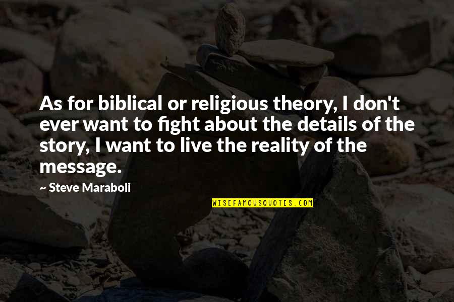 Religion In The Bible Quotes By Steve Maraboli: As for biblical or religious theory, I don't