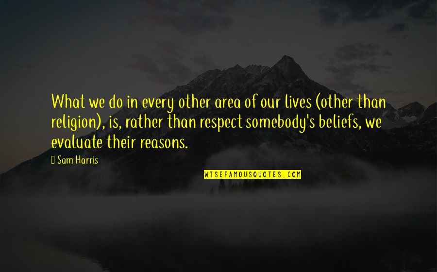 Religion Spirituality Quotes By Sam Harris: What we do in every other area of