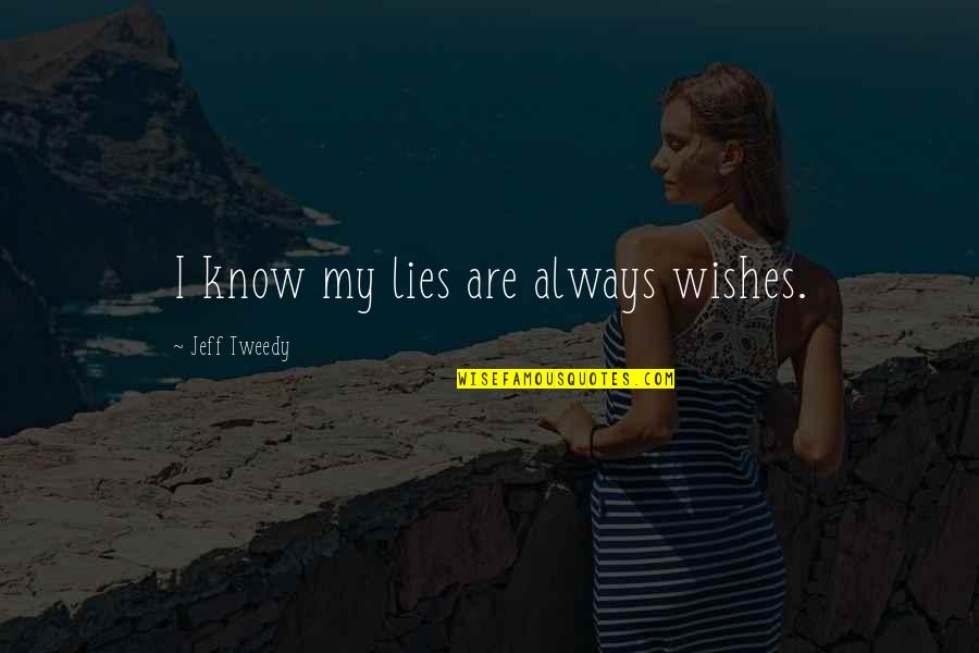 Religiosa Lyrics Quotes By Jeff Tweedy: I know my lies are always wishes.