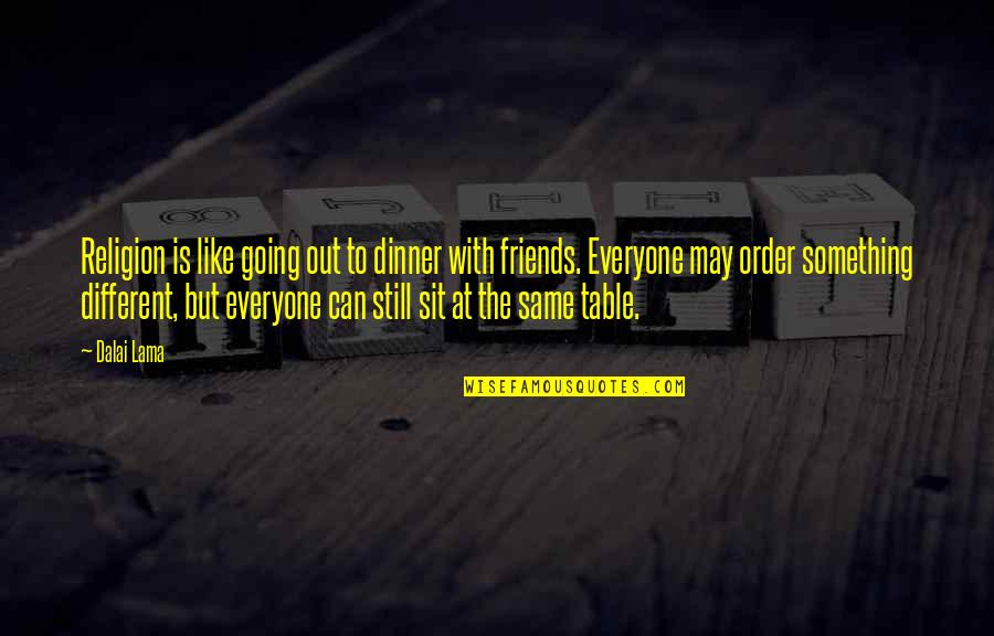 Religious Different Quotes By Dalai Lama: Religion is like going out to dinner with