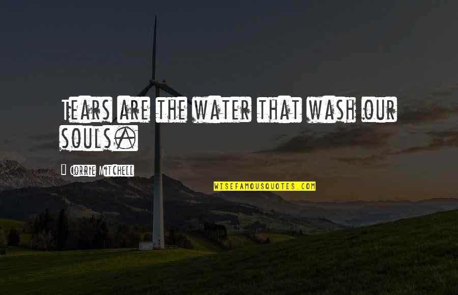 Religious Folk Quotes By Corrie Mitchell: Tears are the water that wash our souls.