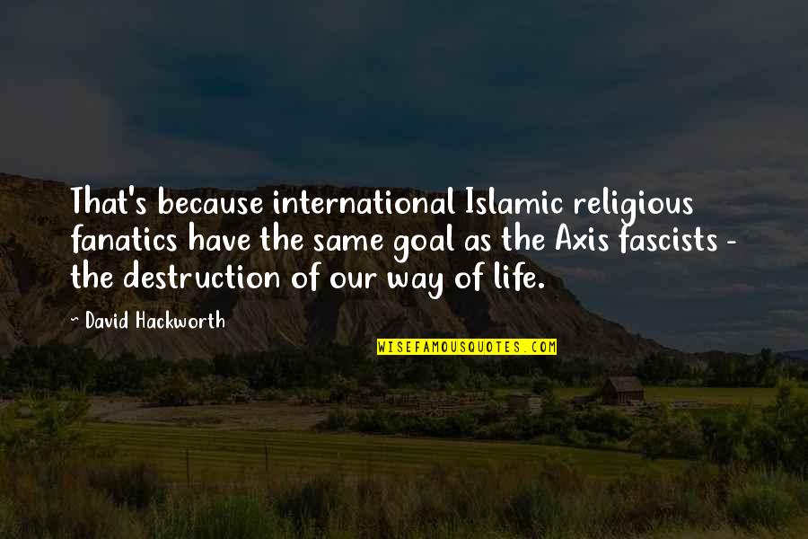 Religious Life Quotes By David Hackworth: That's because international Islamic religious fanatics have the