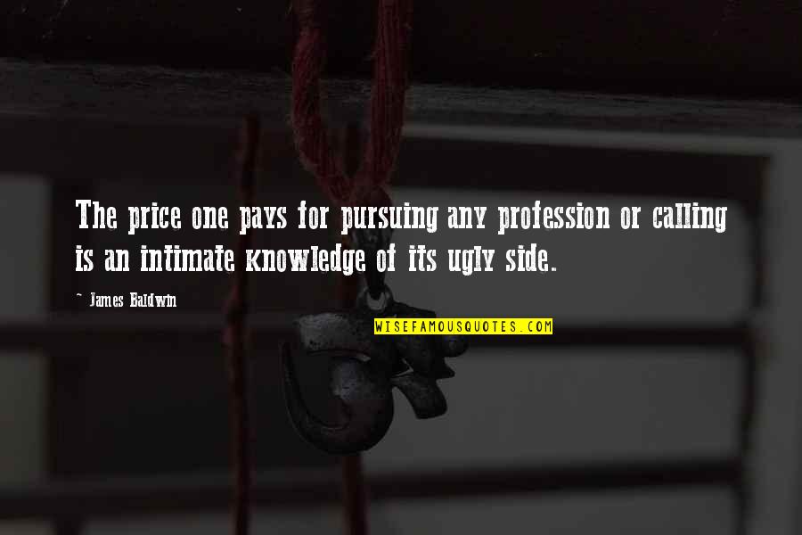 Religious Words Of Wisdom Quotes By James Baldwin: The price one pays for pursuing any profession