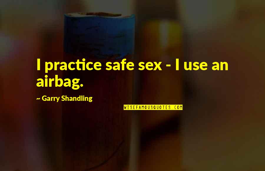 Relinquished Azerite Quotes By Garry Shandling: I practice safe sex - I use an
