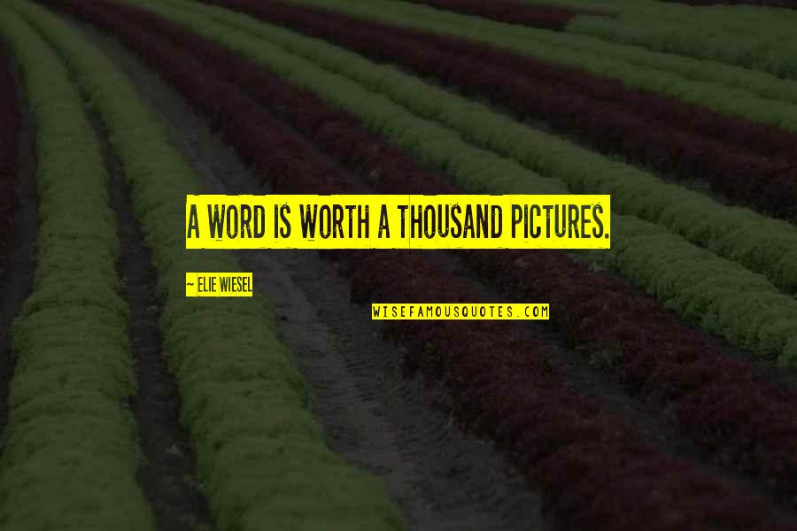 Relisher Quotes By Elie Wiesel: A word is worth a thousand pictures.