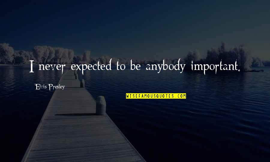 Relisto Quotes By Elvis Presley: I never expected to be anybody important.