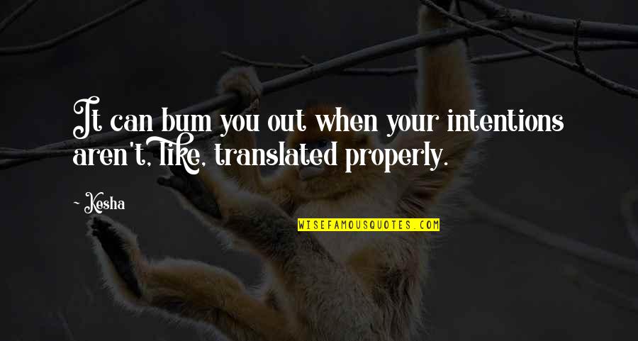 Reljic Slobodan Quotes By Kesha: It can bum you out when your intentions