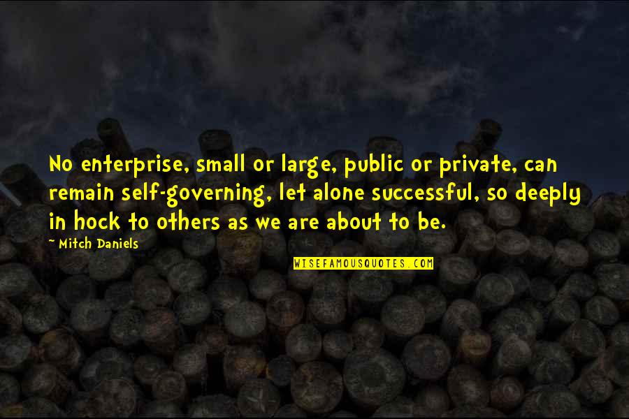 Remain Alone Quotes By Mitch Daniels: No enterprise, small or large, public or private,