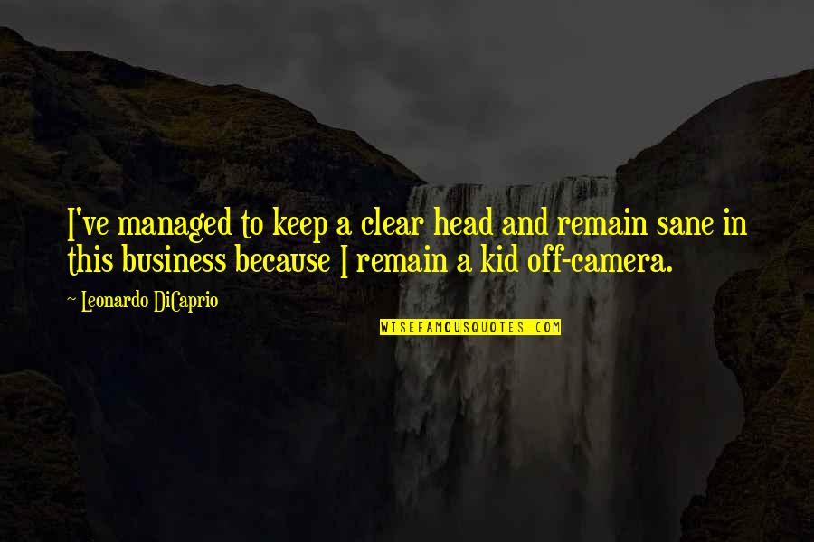 Remain Sane Quotes By Leonardo DiCaprio: I've managed to keep a clear head and