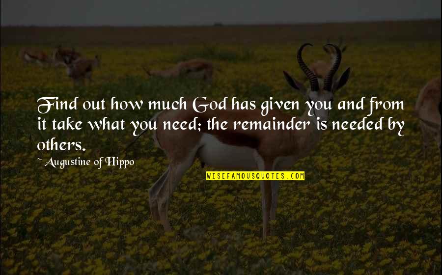 Remainder Quotes By Augustine Of Hippo: Find out how much God has given you