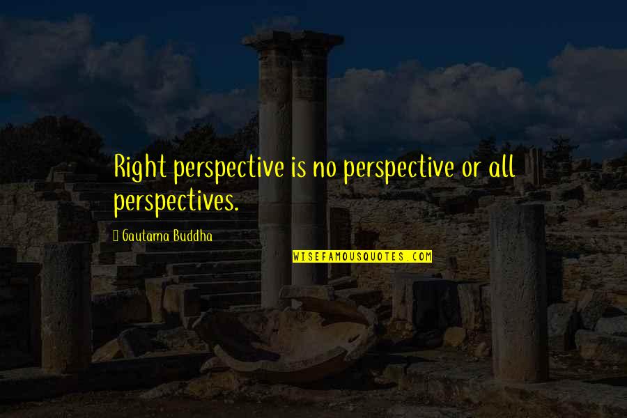 Remaining Peaceful Quotes By Gautama Buddha: Right perspective is no perspective or all perspectives.