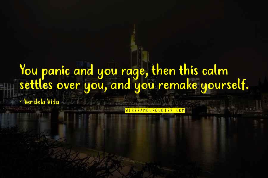 Remake Yourself Quotes By Vendela Vida: You panic and you rage, then this calm