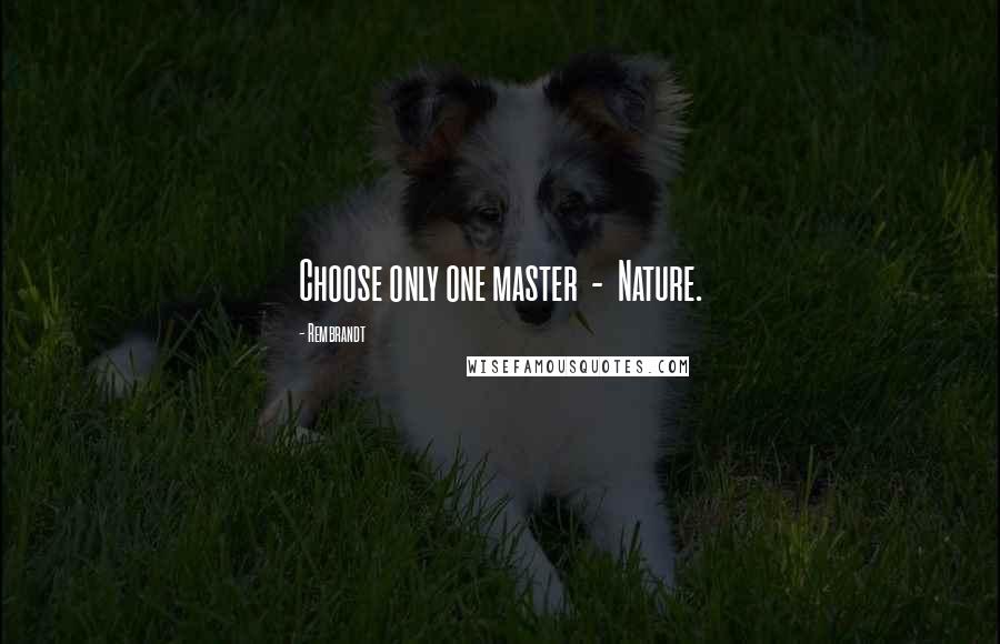 Rembrandt quotes: Choose only one master - Nature.