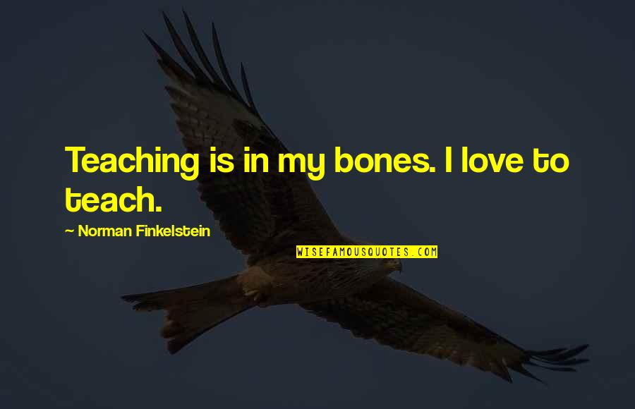 Remeinas Quotes By Norman Finkelstein: Teaching is in my bones. I love to