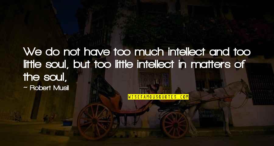 Remekdelo Ili Quotes By Robert Musil: We do not have too much intellect and Remekdelo Ili Quotes By Robert Musil: We do not have too much intellect and