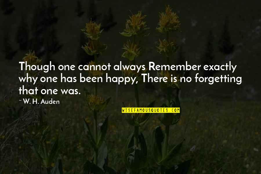 Remember Forget Quotes By W. H. Auden: Though one cannot always Remember exactly why one