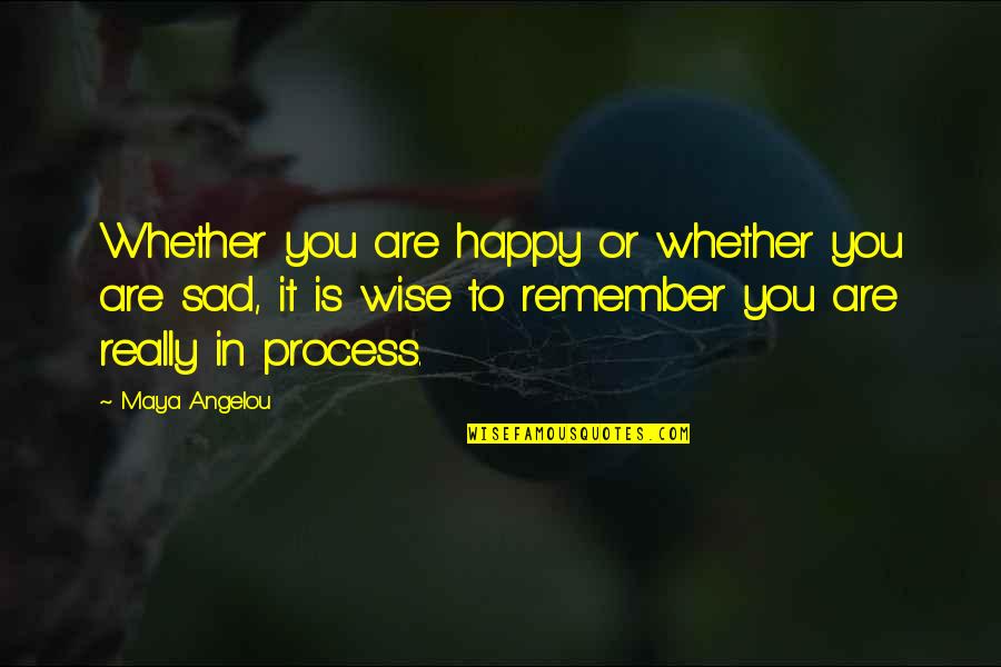 Remember Sad Quotes By Maya Angelou: Whether you are happy or whether you are