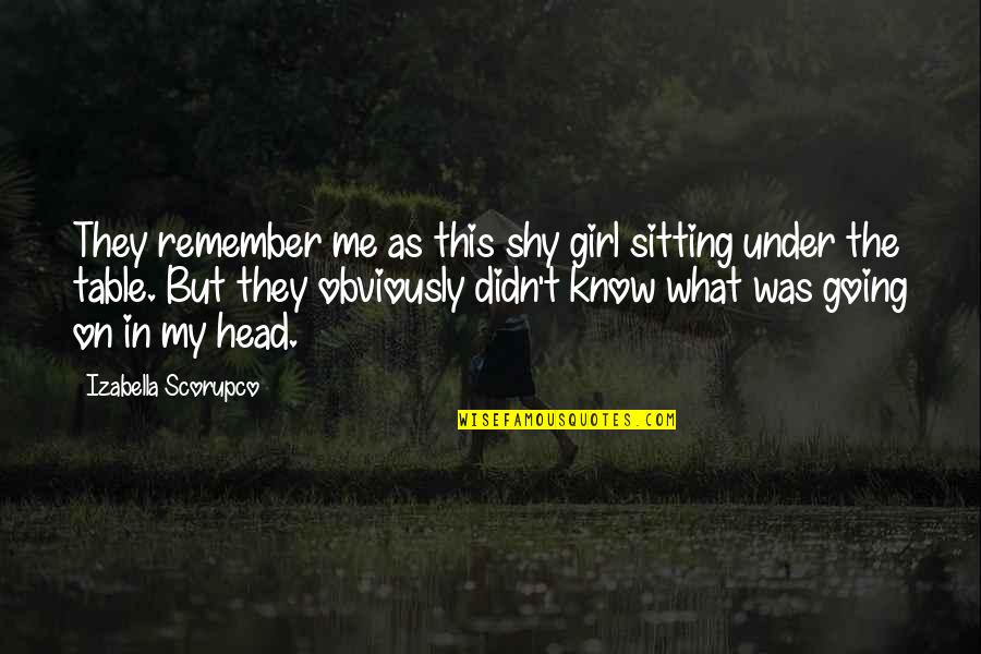 Remember That Girl Quotes By Izabella Scorupco: They remember me as this shy girl sitting