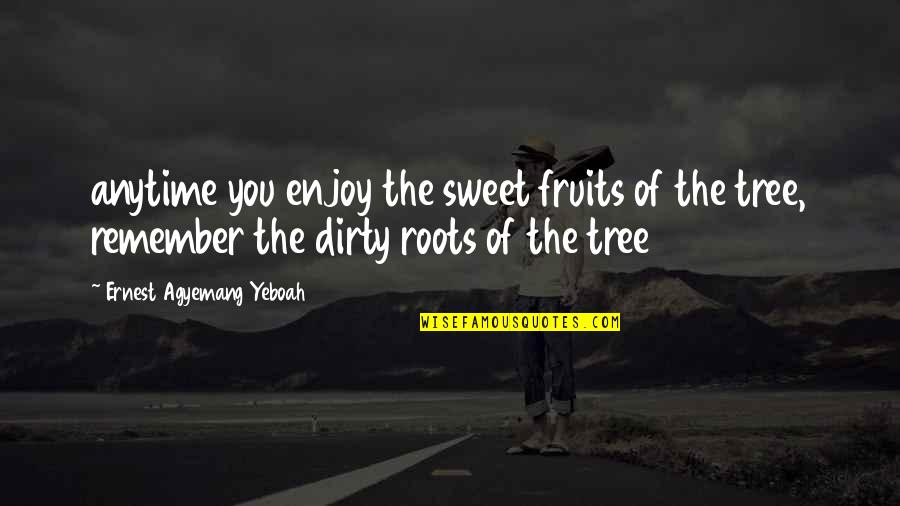 Remember The Past Quotes By Ernest Agyemang Yeboah: anytime you enjoy the sweet fruits of the