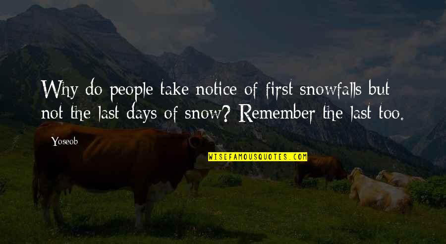 Remember Those Days Quotes By Yoseob: Why do people take notice of first snowfalls