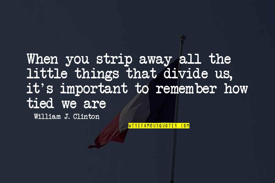 Remember When We Were Little Quotes By William J. Clinton: When you strip away all the little things