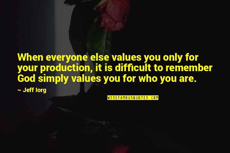 Remember Who You Are Quotes By Jeff Iorg: When everyone else values you only for your