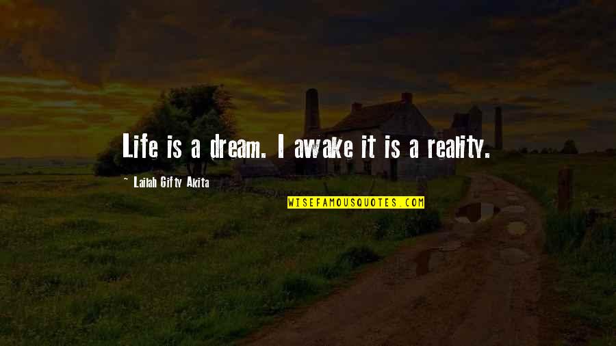 Remembering A Hero Quotes By Lailah Gifty Akita: Life is a dream. I awake it is
