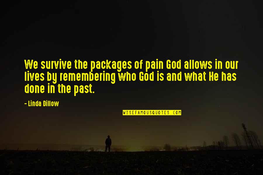 Remembering Pain Quotes By Linda Dillow: We survive the packages of pain God allows