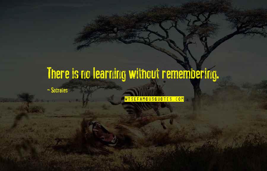 Remembering U Quotes By Socrates: There is no learning without remembering.