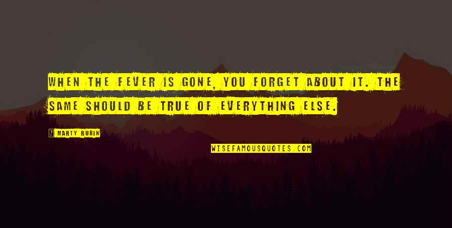 Remembering You Quotes By Marty Rubin: When the fever is gone, you forget about Remembering You Quotes By Marty Rubin: When the fever is gone, you forget about