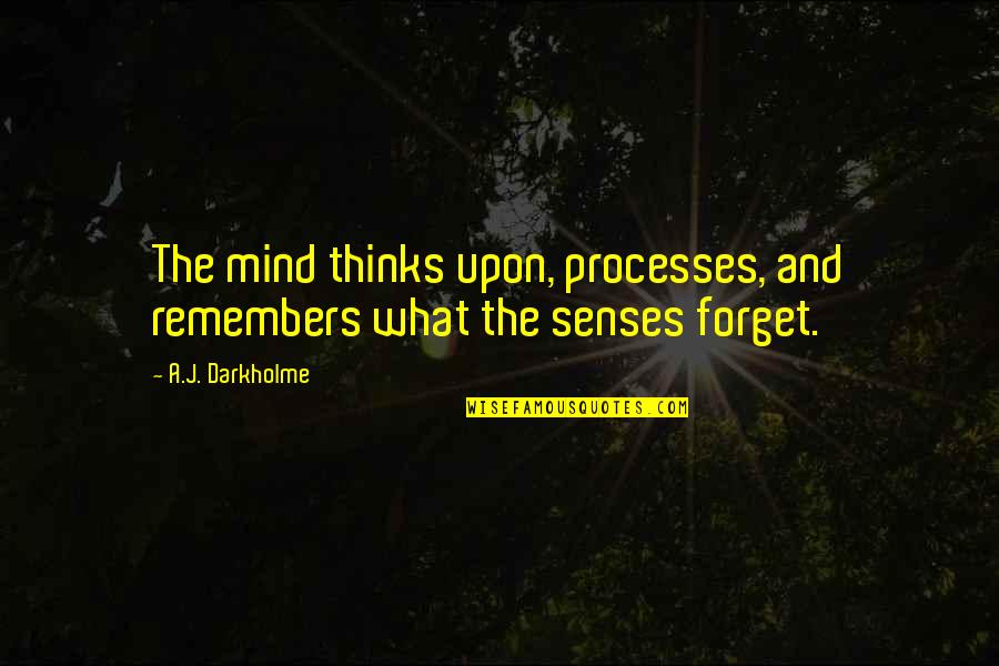 Remembers Quotes By A.J. Darkholme: The mind thinks upon, processes, and remembers what