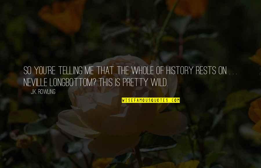 Remembrent Quotes By J.K. Rowling: So you're telling me that the whole of Remembrent Quotes By J.K. Rowling: So you're telling me that the whole of