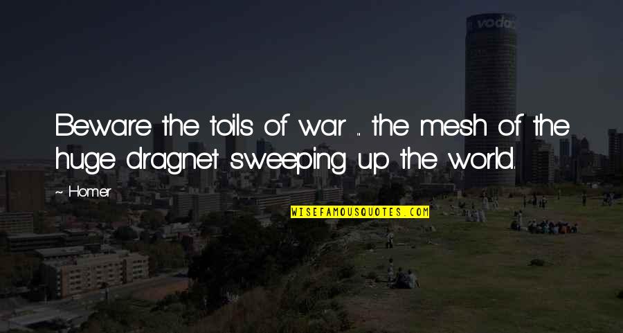 Remensperger Quotes By Homer: Beware the toils of war ... the mesh