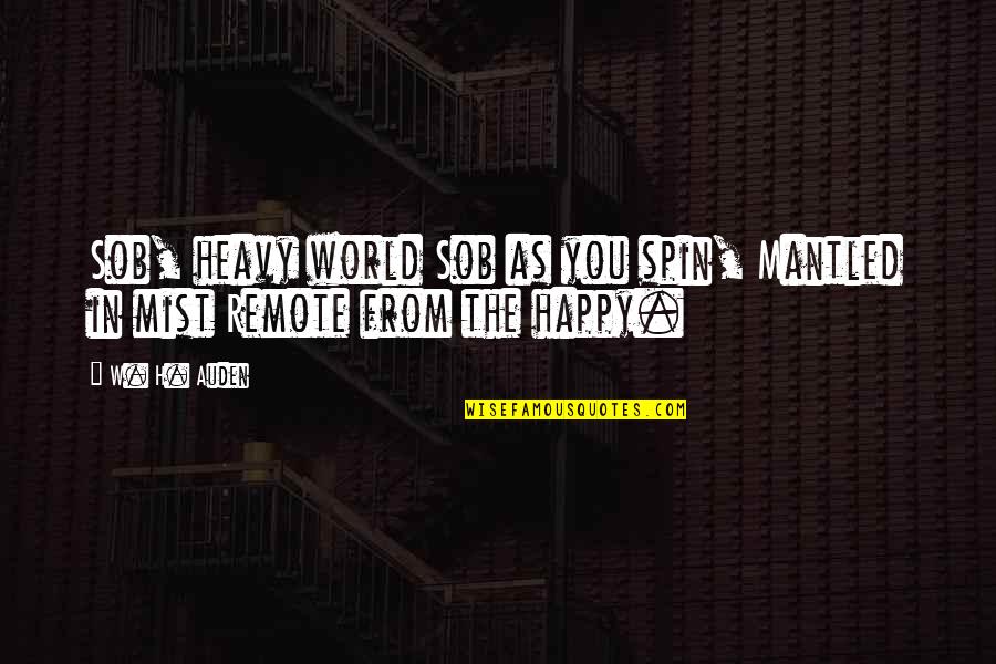 Remind Past Quotes By W. H. Auden: Sob, heavy world Sob as you spin, Mantled
