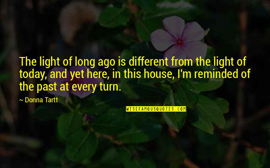 Reminded Of The Past Quotes By Donna Tartt: The light of long ago is different from
