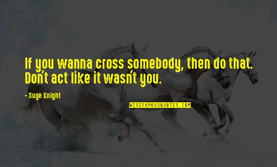 Reminiscences Of Winfield Quotes By Suge Knight: If you wanna cross somebody, then do that.