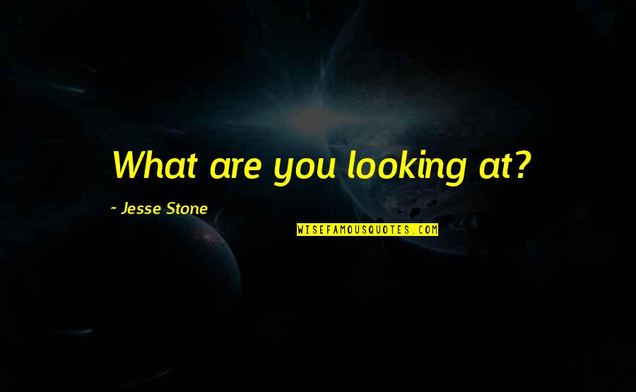 Reminiscing Childhood Quotes By Jesse Stone: What are you looking at?