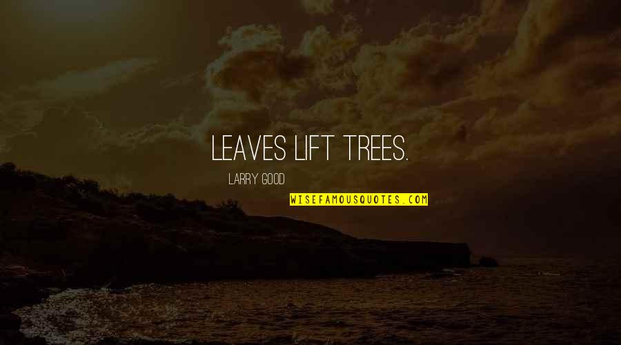 Reminiscing High School Life Quotes By Larry Good: Leaves lift trees.