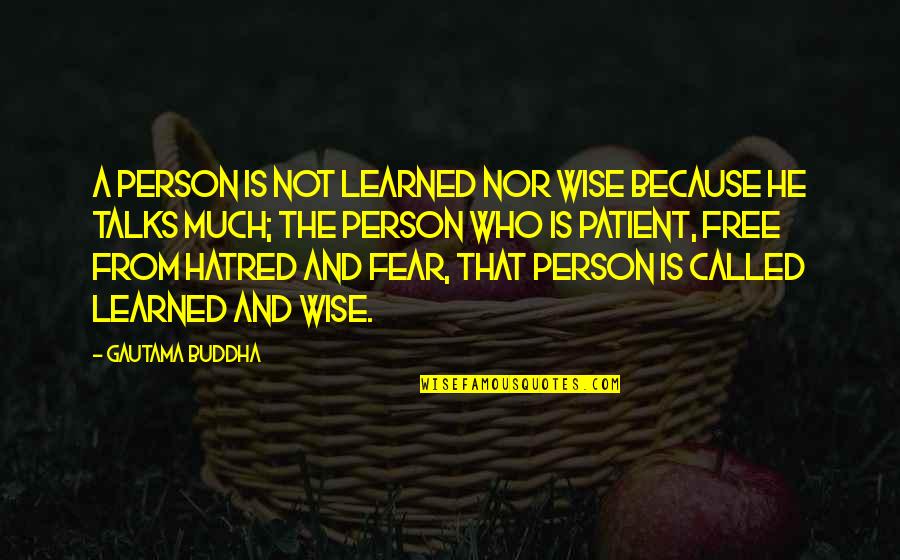 Remission Cancer Quotes By Gautama Buddha: A person is not learned nor wise because