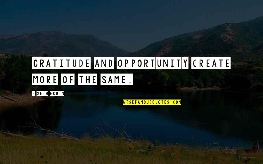 Remitted Quotes By Seth Godin: Gratitude and opportunity create more of the same.