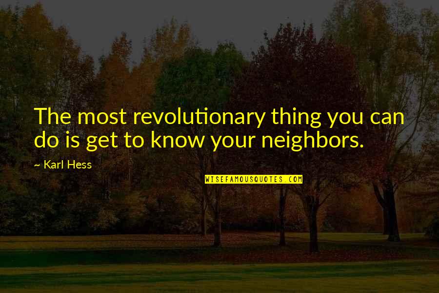 Remler Model Quotes By Karl Hess: The most revolutionary thing you can do is