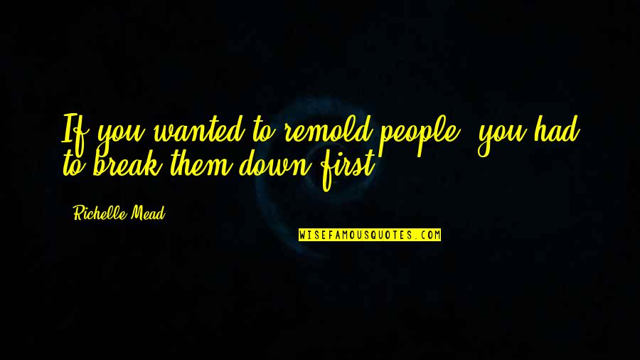 Remold Quotes By Richelle Mead: If you wanted to remold people, you had