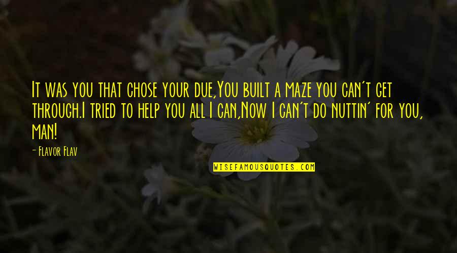 Remos Live Quotes By Flavor Flav: It was you that chose your due,You built Remos Live Quotes By Flavor Flav: It was you that chose your due,You built