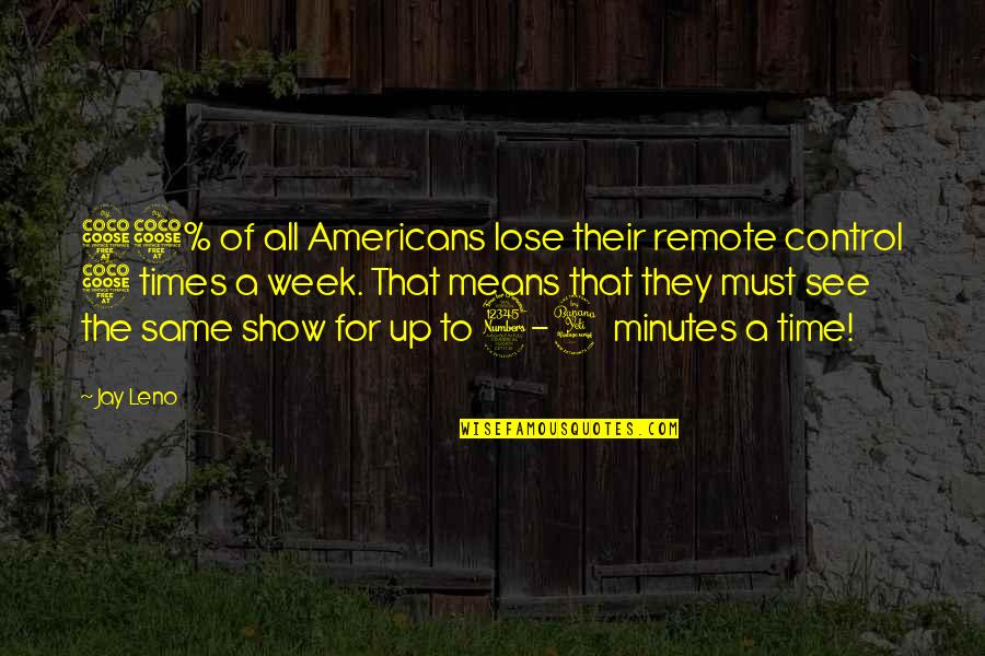 Remote Control Quotes By Jay Leno: 55% of all Americans lose their remote control