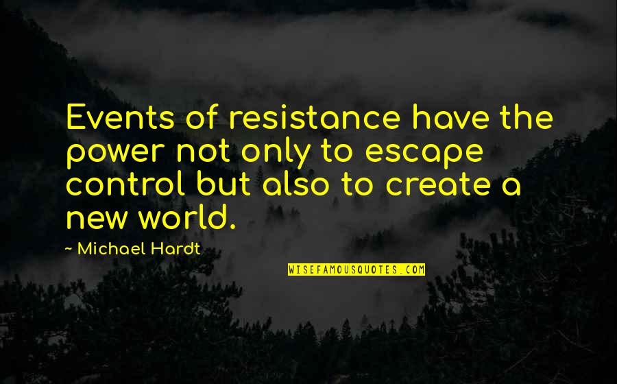 Removing Sculpting Quotes By Michael Hardt: Events of resistance have the power not only