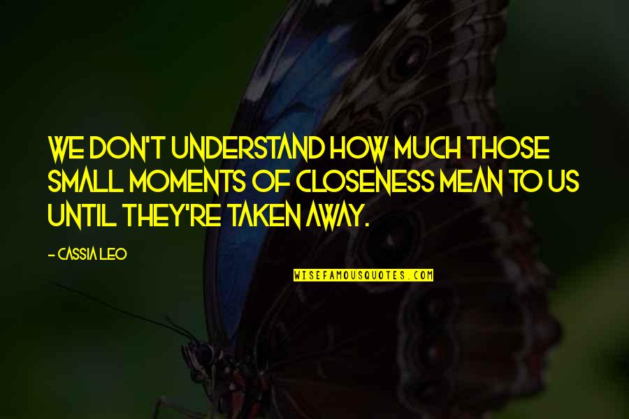 Remplit Quotes By Cassia Leo: We don't understand how much those small moments
