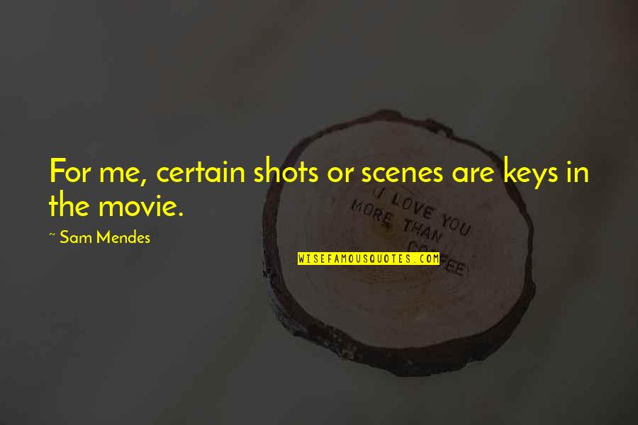 Remunerar Dicionario Quotes By Sam Mendes: For me, certain shots or scenes are keys