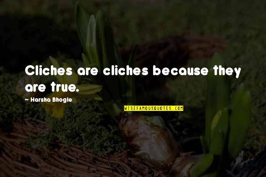 Renaissance Humanist Quotes By Harsha Bhogle: Cliches are cliches because they are true.