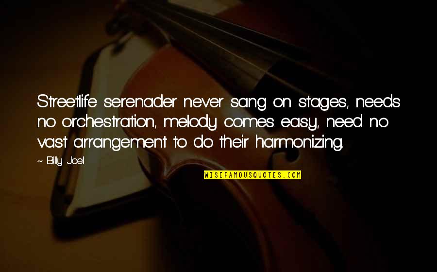 Renansula Quotes By Billy Joel: Streetlife serenader never sang on stages, needs no Renansula Quotes By Billy Joel: Streetlife serenader never sang on stages, needs no