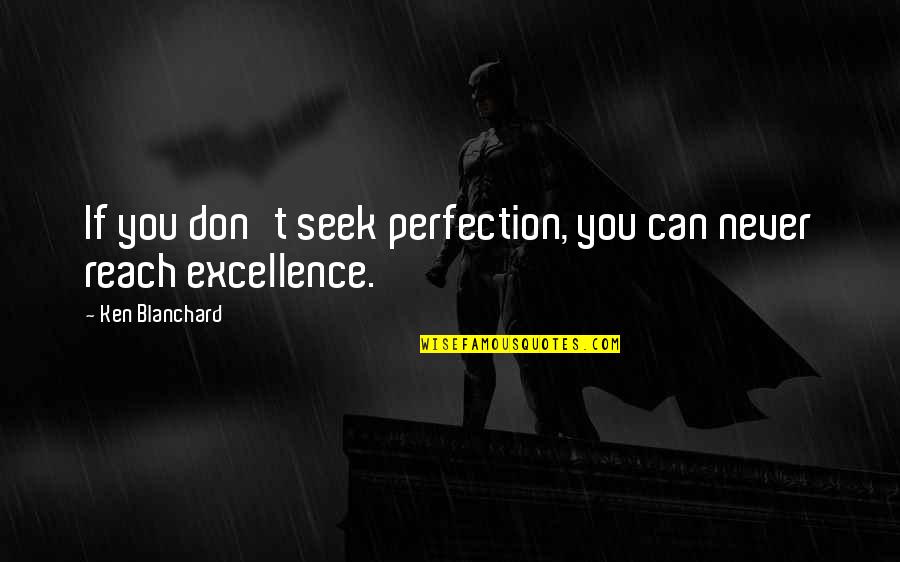 Rency Giclee Quotes By Ken Blanchard: If you don't seek perfection, you can never